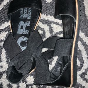 Sorel black sandals